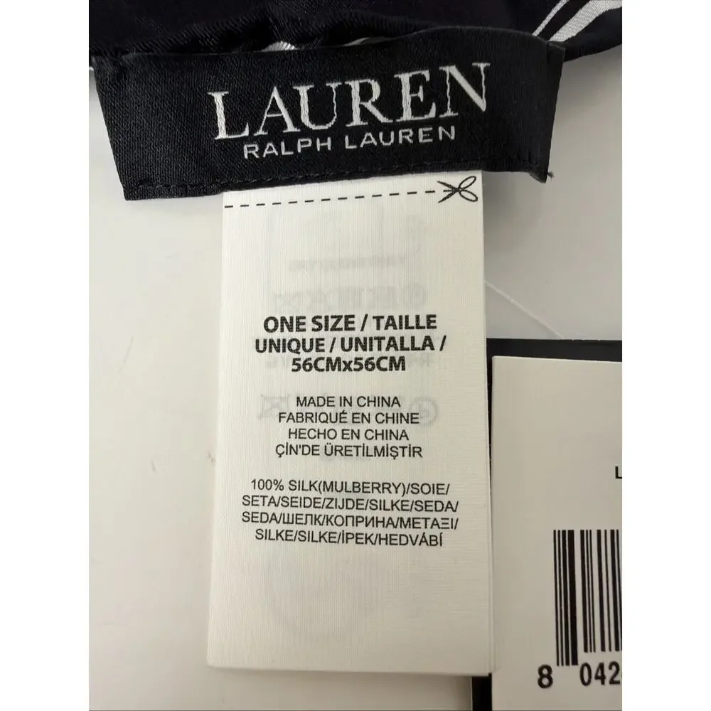Lauren Ralph Lauren Square Silk Scarf Polka Dot Print 22